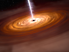 Ett supermassivt svart hål i mitten av en galax. På bilden - en konceptuell återgivning av ett svart hål. (Bildkälla: NASA, ESA, CSA, Joseph Olmsted (STScI))