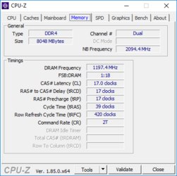 CPU-Z: Minne