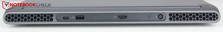 Tillbaka: USB-C 3.2 Gen 2 (med Thunderbolt 4, Display Port 1.4 och 15 W Power Delivery), USB-A 3.2 Gen 1, HDMI 2.1, strömförsörjning