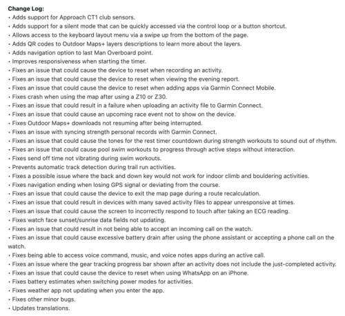 Release Notes för Garmin Forerunner 970 uppdatering version 17.33