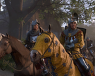 En skärmdump som visar Kingdom Come Deliverance 2:s Henry och Hans Capon rida på hästar