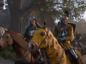 En skärmdump som visar Kingdom Come Deliverance 2:s Henry och Hans Capon rida på hästar