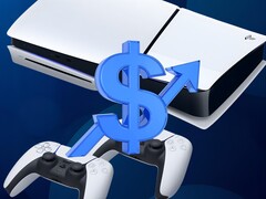 PS5-konsolen visas med dollartecken och pil upp (Bildkälla: Sony PlayStation med ändringar)