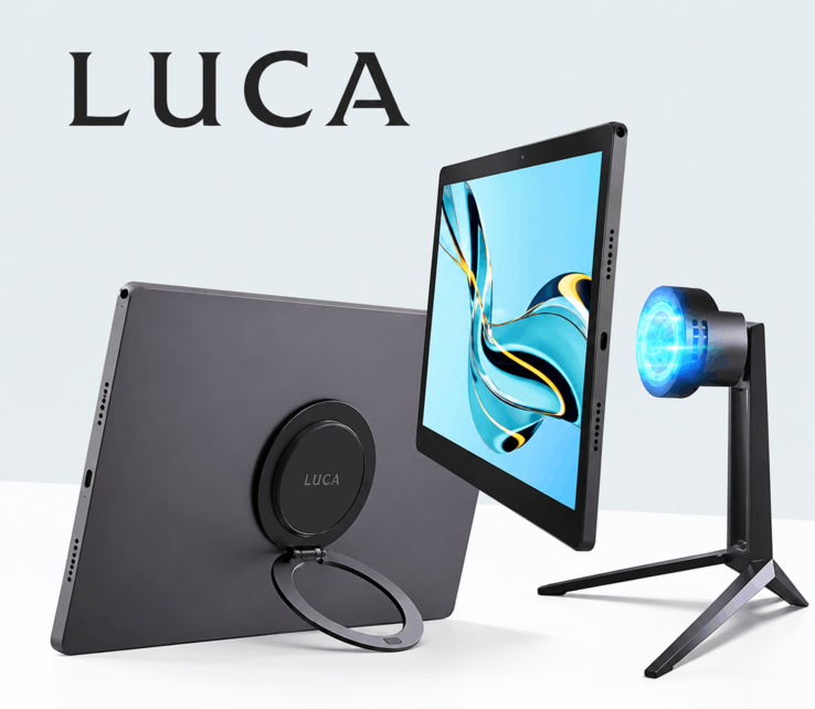 Luca-surfplattan visas med sitt magnetiska fästsystem och sin trådlösa laddningsstation
