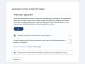 Googles inställningssida där alternativet ”Behåll aktivitet” är aktiverat