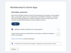 Googles inställningssida där alternativet ”Behåll aktivitet” är aktiverat