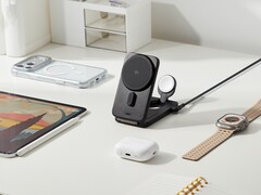 Den nya ESR CryoBoost vikbara 3-i-1 magnetiska laddningsstationen för Apple enheter. (Bildkälla: ESR)