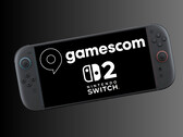 Nintendo Switch 2 visar Gamescom-logotypen (Bildkälla: Gamescom, Nintendo of America med ändringar)