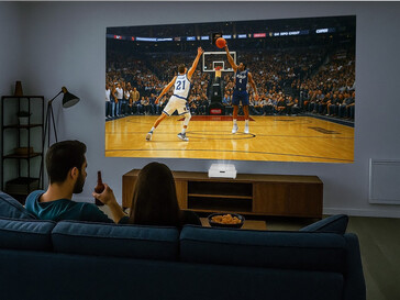 Optoma GT4000UHD 4K laserprojektor på TV-stativ (Bildkälla: Optoma PR)