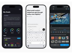 iPhones som visar SmartGym, Stoic och VLLO med Apple Intelligence-funktioner. (Bildkälla: Apple Newsroom)