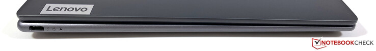 Till vänster: USB-C 4 med Thunderbolt 4 (40 Gbit/s, DisplayPort 1.4, Power Delivery 3.0)