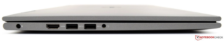 Vänster: nät, HDMI 1.4a, USB 3.1 (Gen1 med PowerShare), USB 3.1 Gen1, audio