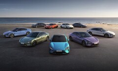 En samling elektriska Xiaomi SU7-sedans (Bildkälla: Xiaomi)