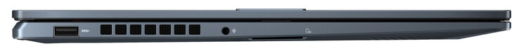 Vänster sida USB 3.2 Gen 1 (USB-A), ljudkombination, SD-kortläsare