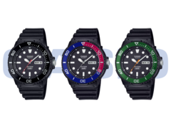 Från vänster till höger, Casio MRW230H-1E1V, MRW230H-1E2V och MRW230H-1E3V. (Bildkälla: Casio)