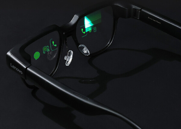 Lenovos Visual AI-glasögon är de första som använder tekniken med vågledare för hartsdiffraktion. (Bildkälla: Lenovo) 