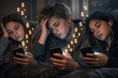Tonåringar som scrollar i sociala medier i jakt på dåliga nyheter medan leverantörerna av sociala medier tjänar pengar.