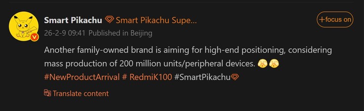 Smart Pikachu delar ny rapport om Redmi K100-serien