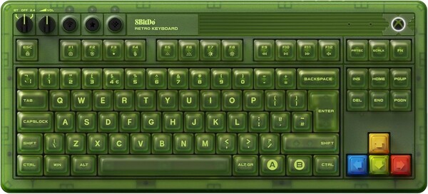 8BitDo Retro 87 mekaniskt tangentbord Xbox Edition UK layout. (Bildkälla: 8BitDo)