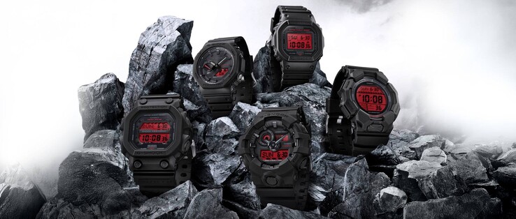 Casio Black and Bold Red Series omfattar fem klockor. (Bildkälla: Casio)