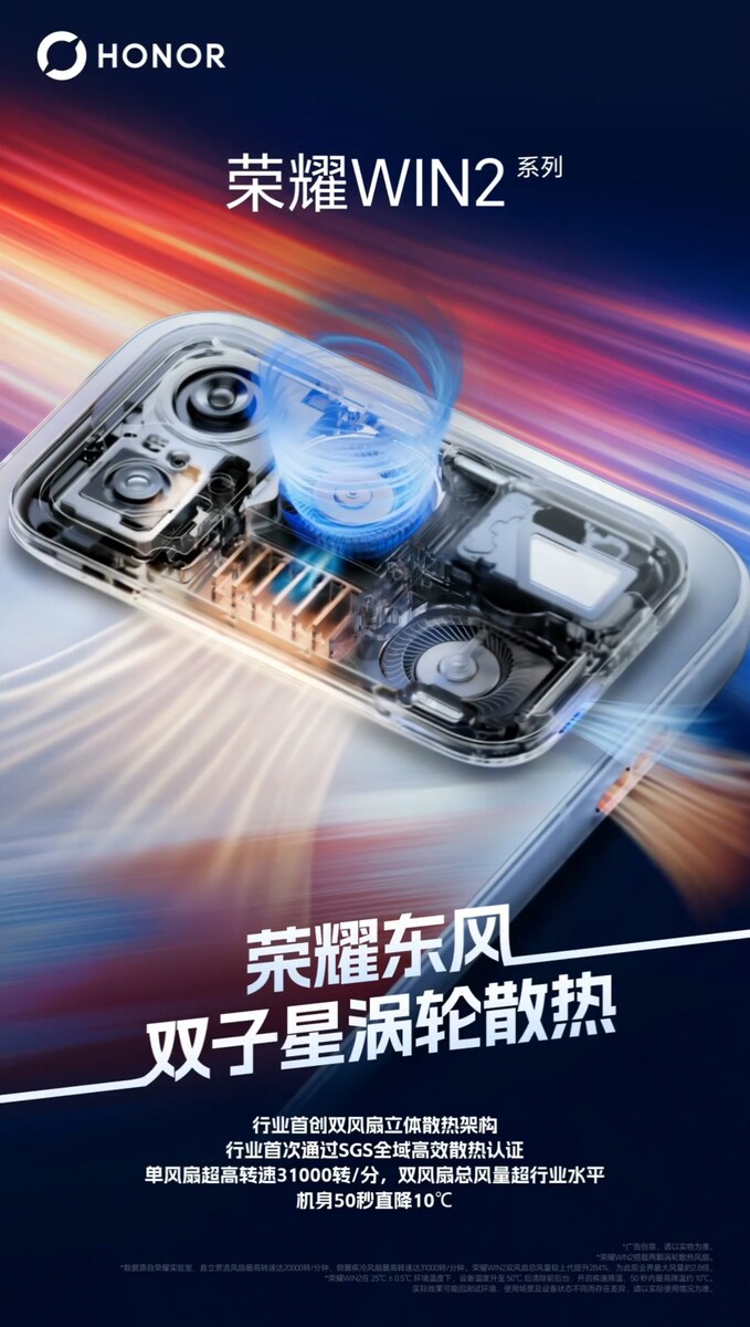 Honor WIN 2:s kylsystem i detalj