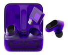 Glass Purple Sony Inzone Buds har en genomskinlig design.