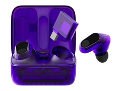 Glass Purple Sony Inzone Buds har en genomskinlig design.