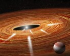 En konstnärs illustration som visar en planet och en stjärna.
