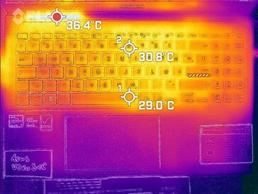 Temperaturer på tangentbordsdäcket (tomgång)