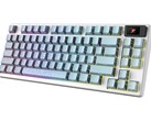 MSI Forge GK600 TKL Wireless Topo Blue edition med topografiska konturer i lager på blå PBT-knappsatser. (Bildkälla: MSI)
