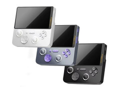 GameMT E5 Ultra är en ovanlig retrospelshanddator med ett mycket bredare och kortare hölje än de flesta. (Bildkälla: GameMT)