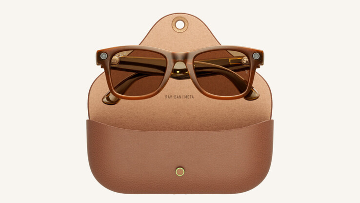 Ray-Ban Meta Wayfarer smarta glasögon och deras laddningsfodral.