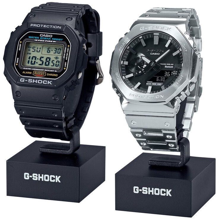 Det C-formade klockstället G-Shock kommer i en uppsättning om två. (Bildkälla: Casio)