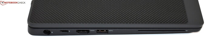 Vänster: Laddningsport, Thunderbolt 3, HDMI, USB 3.0 Typ A