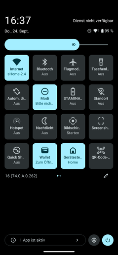 Sony Xperia 10 VIII: Snabbinställningar