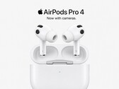 AI-genererad rendering av AirPods Pro 4 med kameror.