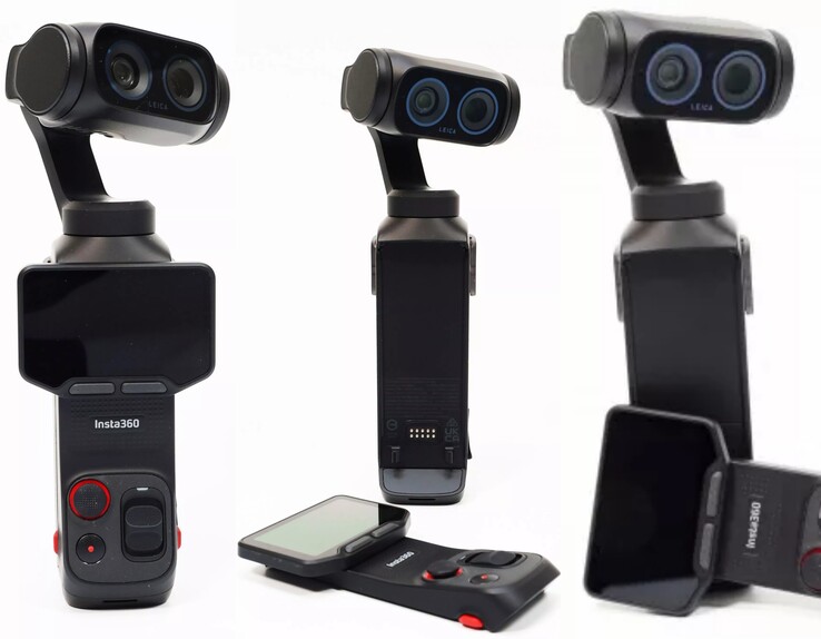 Officiella bilder på Insta360 Luna Ultra visar den avtagbara fjärrkontrollen. Kameran finns även i vitt.