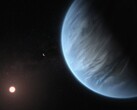 En konstnärsillustration som visar en exoplanet och en stjärna.