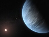 En konstnärsillustration som visar en exoplanet och en stjärna.