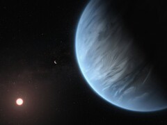 En konstnärsillustration som visar en exoplanet och en stjärna.