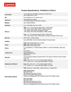 Viktiga specifikationer för ThinkPad L13 Gen 6 (Bildkälla: Lenovo)