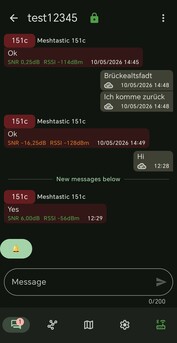 Meshtastic-appen fungerar i princip som en messenger