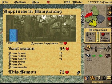 Bild: En skärmdump från spelet Lords of the Realm II.