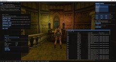 TombForge-redigerarens gränssnitt visar en testscen som renderas i maskinen med material- och tillgångspaneler synliga (Bild: Tiernan Watson via X)