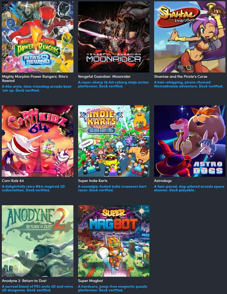 Alla spel som ingår i Cartridge Chaos-samlingen