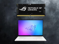 Asus Rog Zephyrus G16 bärbar speldator under DDR5 RAM (Bildkälla: Asus, Kingston med redigeringar)