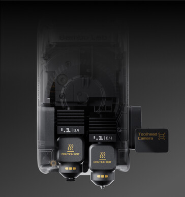 Det enda skrivhuvudet har en design med dubbla munstycken