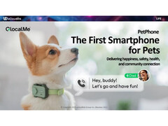 En reklambild för GocalMe's PetPhone, en smartphone designad för husdjur. (Bildkälla: ucloudlink)