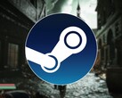 En bild som visar Steam-logotypen och spelet Steelrising, nu med 90 % rabatt.