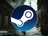En bild som visar Steam-logotypen och spelet Steelrising, nu med 90 % rabatt.